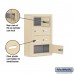 Salsbury Cell Phone Storage Locker - 4 Door High Unit (5 Inch Deep Compartments) - 6 A Doors and 1 B Door - Sandstone - Surface Mounted - Master Keyed Locks